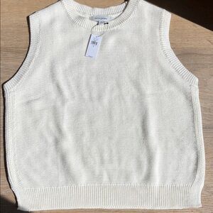 Banana Republic Cream Sleeveless Knit Top